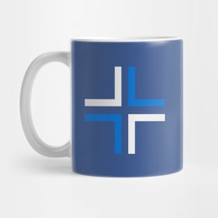 Crossroads blue white Mug